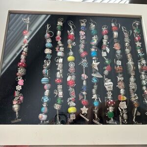 Willabee and Ward 12 Month Charm Bracelets Set & Wood Display Case
